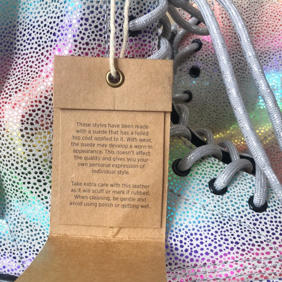 Dr Martens Eye Boot Sand Rainbow Metallic Ray Lace Up Boots - Picture 6 of 7